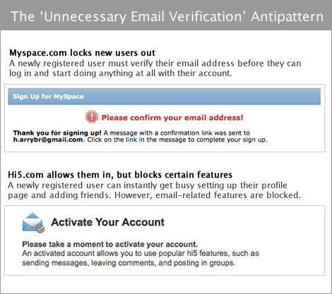 unnecessary email verification antipattern