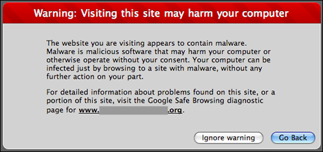 Safari 4.0.2 Malware Warning Interstitial