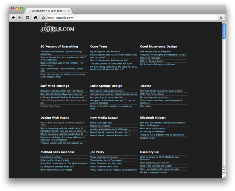 uxurls.com - a user experience aggregator
