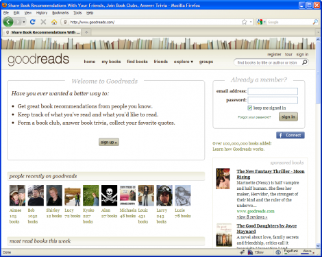 Goodreads Homepage